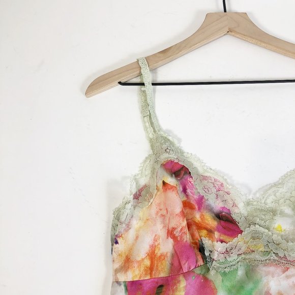 Aratta Tops - Aratta Watercolor Floral Lace Trimmed Camisole M